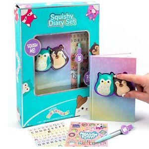 Squishmallows Diary Set with Pen and stickers